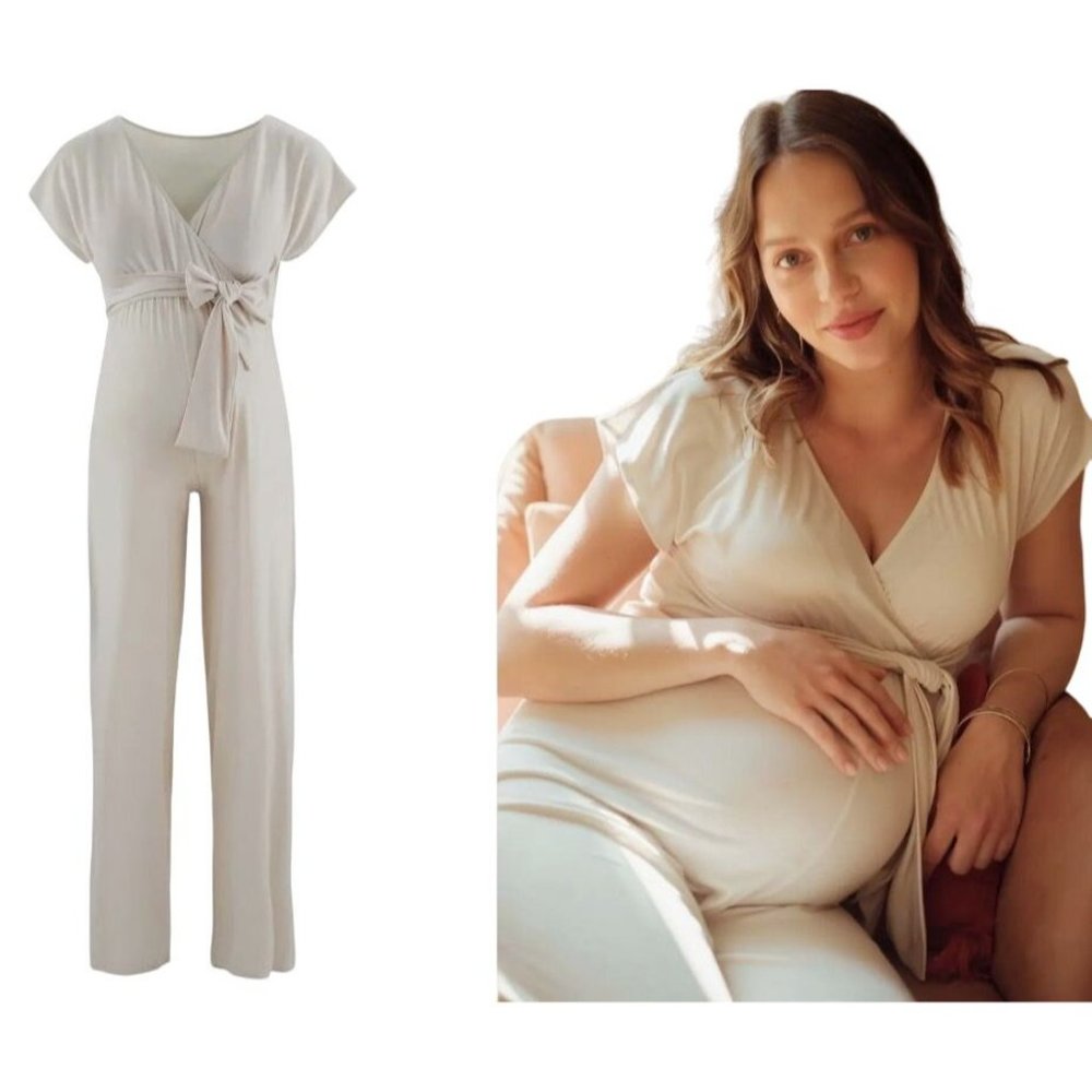 CACHE COEUR - Origin Maternity/Nursing Jumpsuit - CB2100 - Avoine - Size L (NWT)